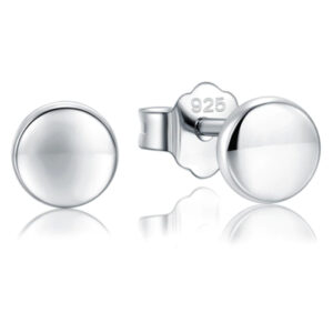 925 Zilveren Knop Oorbellen Zilverkleurig