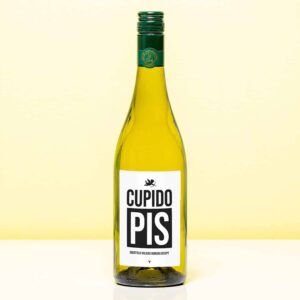 Wijnfles Cupido pis