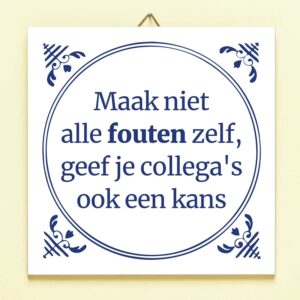 Tegeltje Maak niet alle fouten zelf