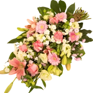 Rouwboeket gemengd roze - wit