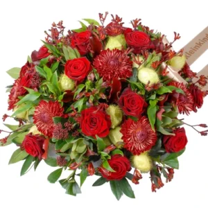 Rouwstuk rond rood - groen