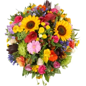 Rouwstuk rond bonte kleuren