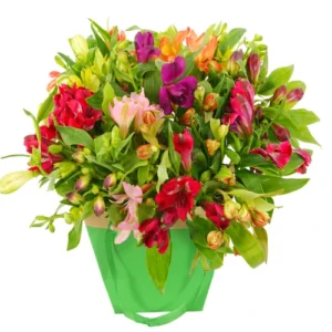 Alstroemerias mixed in gift tas