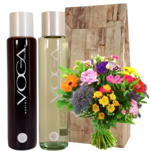 Luxe Wijn bloemengeschenk