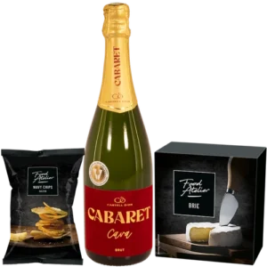 Kerstpakket Cava cabaret - brie - chips