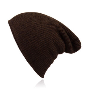 Beanie Muts in Katoenblend voor Mannen - Bruin
