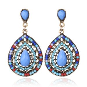 Druppelvormige Bohemian dames oorbellen Multicolor