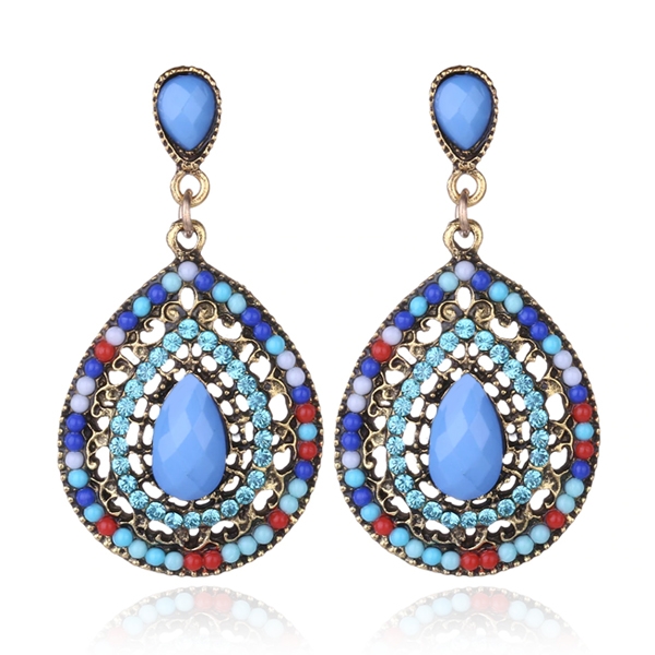 Druppelvormige Bohemian dames oorbellen Multicolor