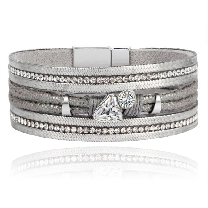 Boho Armband met Meerdere Lagen - Triangle Grijs 1 Boho Armband met Meerdere Lagen - Triangle Grijs