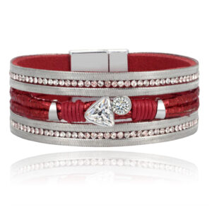 Boho Armband met Meerdere Lagen - Triangle Rood