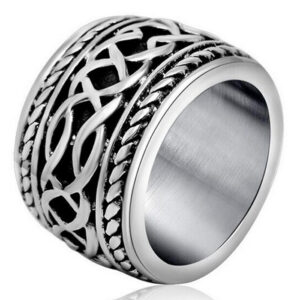 Brede edelstaal heren ring Celtic Knot-19mm