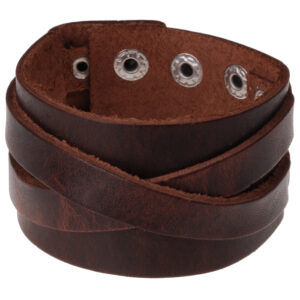 Brede leren armband voor mannen Vintage Brown