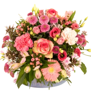 Biedermeier roze bloemstuk vanaf Ø 25 cm