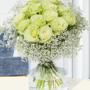 Camouflage boeket met gipskruid