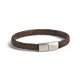 Luxe enkele heren armband leer graveren - Bruin - S