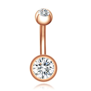 Chirurgisch Edelstaal Navelpiercing - Zirkonia - Rose