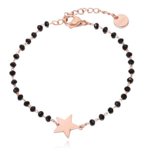 Cilla Armbanden Zwart Kristal en Ster - Goudkleurig