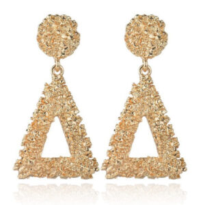 Cilla Chunky Geometrische Oorbellen Driehoek - Goudkleurig