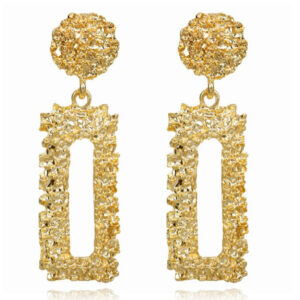 Cilla Chunky Rechthoekige Oorbellen - Goudkleurig