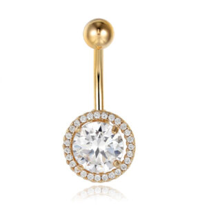 Cilla Navelpiercing van RVS - Bling Goudkleurig