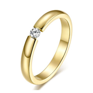Cilla Jewels edelstaal ring Crystal Gold-17mm