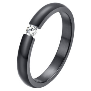 Cilla Jewels edelstaal ring Crystal Black-18mm