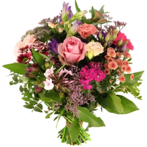 Seizoens bloemen roze en paars