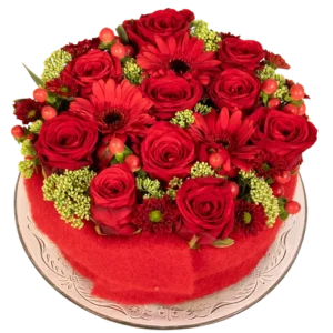 Rode rozen bloementaart