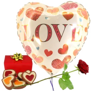 Love ballon chocolade roos
