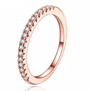 Dames Ring Verguld Rose Kleurig met Zirkonia-17mm