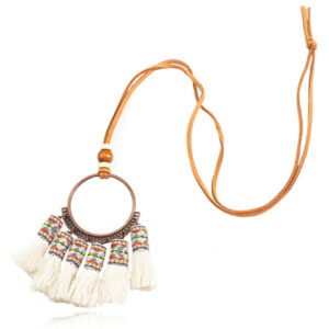 Deja Boho Tassel Ketting - Wit