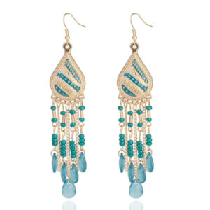 Deja Druppelvormige Tassel Oorbellen - Kristal Groen