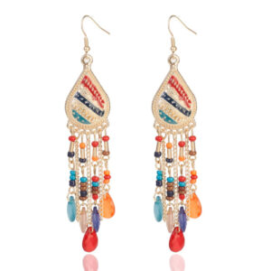 Deja Druppelvormige Tassel Oorbellen - Kristal Multicolor