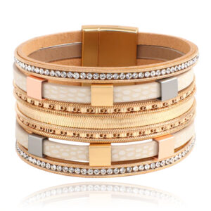 Deja Jewels Meerlaags Armband - Squares Goudkleurig