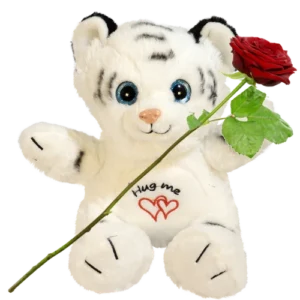 Knuffelbeer witte tijger hug me knuffel ca. 30cm