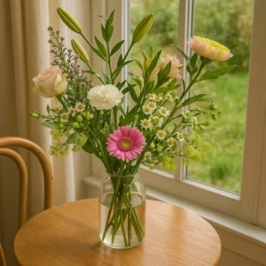 Plukboeket roze - wit los gebonden