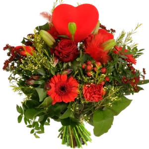 Love boeket rood met harten