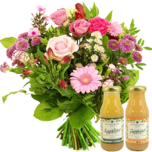 Seizoensboeket roze + Olmenhorst sappen