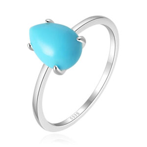Elenza .925 Zilveren Ring met Turquoise Druppelvormige Steen-17mm