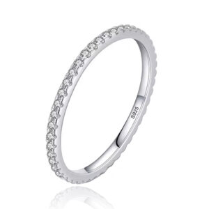 Elenza Sterling .925 Zilveren Draagbare Eternity Ring met Zirkonia-19mm