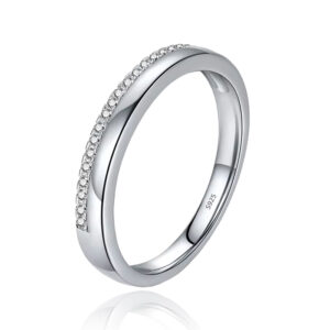 Elenza Sterling .925 Zilveren Klassieke Band met Zirkonia-19mm