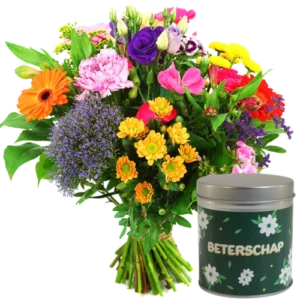 Beterschap bloemen + Beterschap blikje
