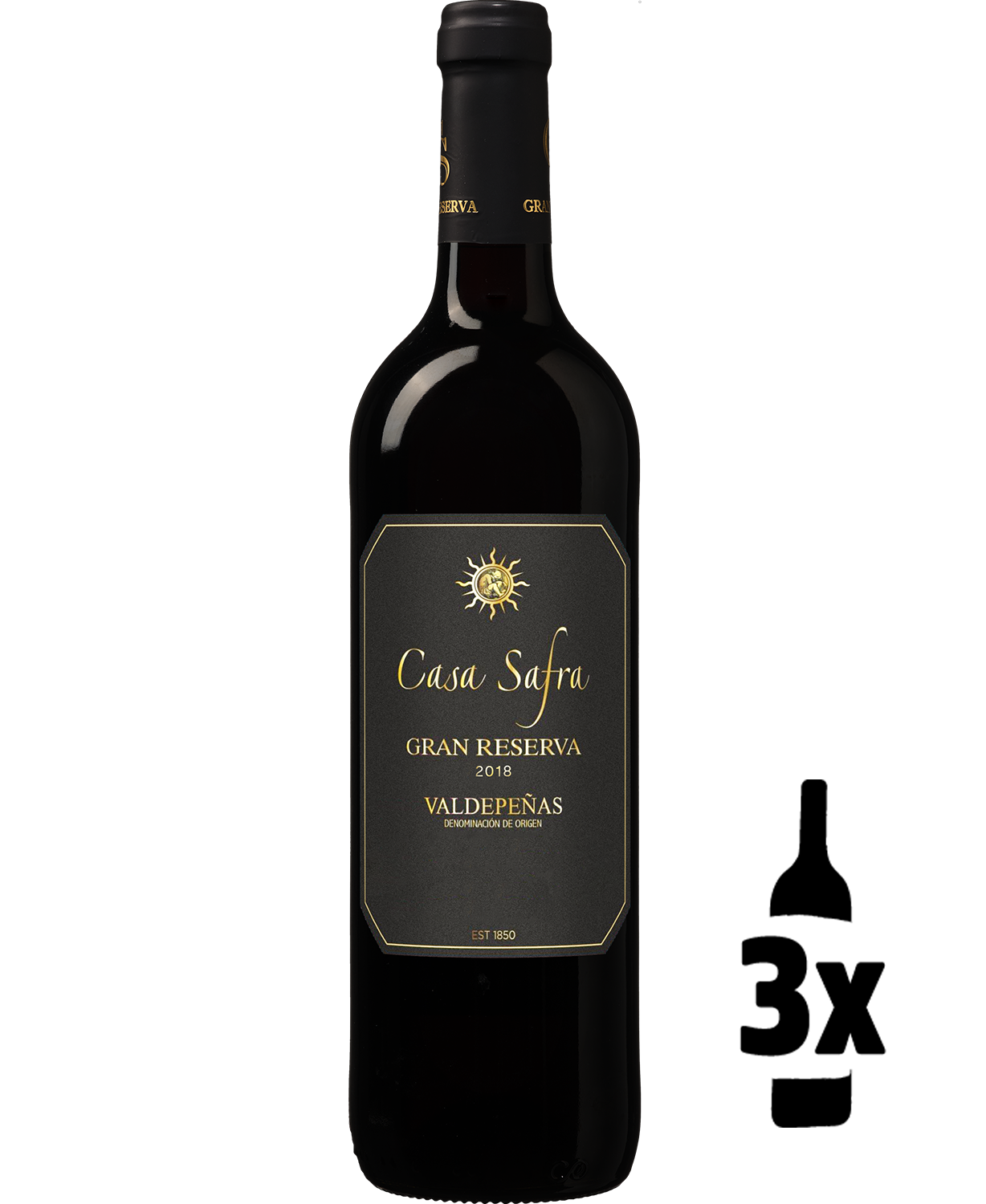 3 flessen Casa Safra Black Label Gran Reserva Probeerpakket 1 3 flessen Casa Safra Black Label Gran Reserva Probeerpakket