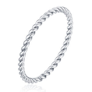 Gedraaide Elegante Dames Ring Edelstaal Verzilverd Zilverkleurig-15mm