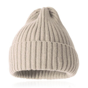 Grof gebreide Beanie Muts Cappuccino - Ruim model