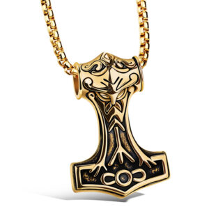 Heren ketting Viking Hammer Of thor kettinghanger Goudkleurig