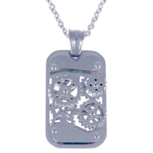Heren kettinghanger edelstaal Mechanic Gear Silver
