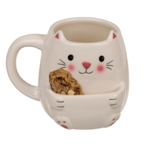 Katten Mok - 450 ml - Met Koekjesvak - Keramiek - Cadeau Kattenliefhebbers