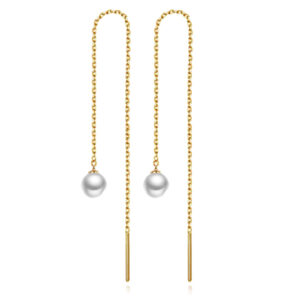 Ketting Oorhangers Dames met Parel Goudkleurig van Edelstaal