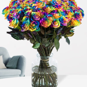 100 t/m 500 regenboog rozen - XL rozen